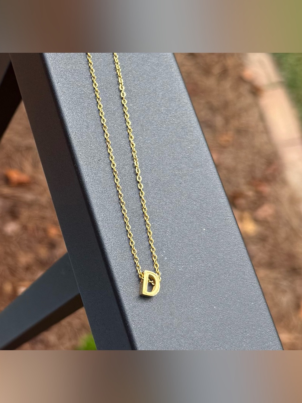 Gold Letter D Pendant Necklace